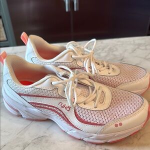 Ryka Women's White and Pink Athletic Shoes